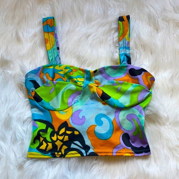 No Brand Tops - 🤍HP👽 Psychedelic Crop Top